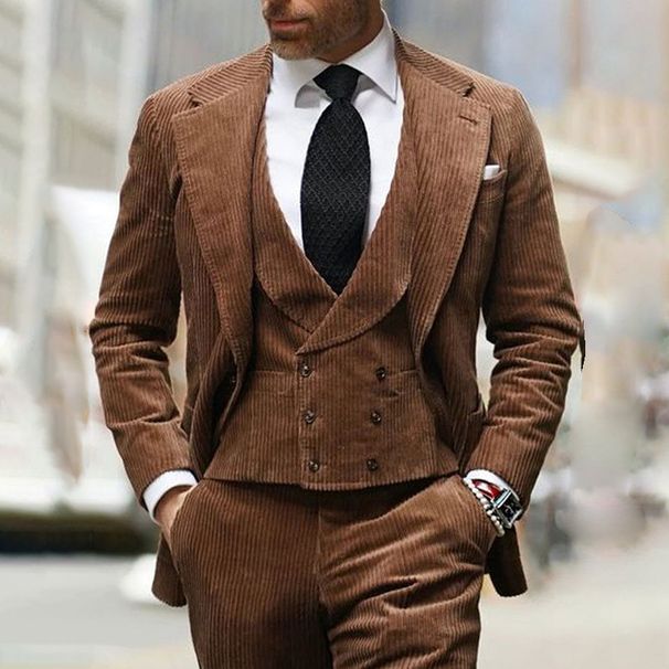 Herren-Blazer aus Cord – leichtes Polyester, entspannte Passform, lässiger Anzugmantel mit einem Knopf (S-XXXL, Braun/Blau)_voghion.com