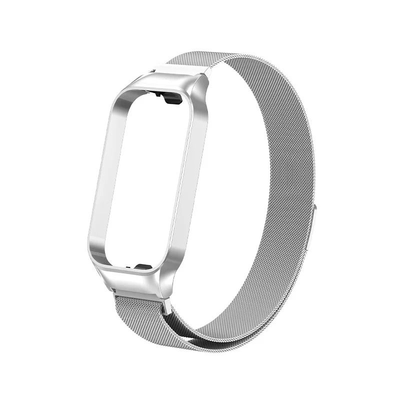 Pulseira Milanesa para Xiaomi Band 9 Active Pulseira de Metal com Estojo Pulseira de Aço Inoxidável para Xiaomi Smart Band 9 Active_voghion.com