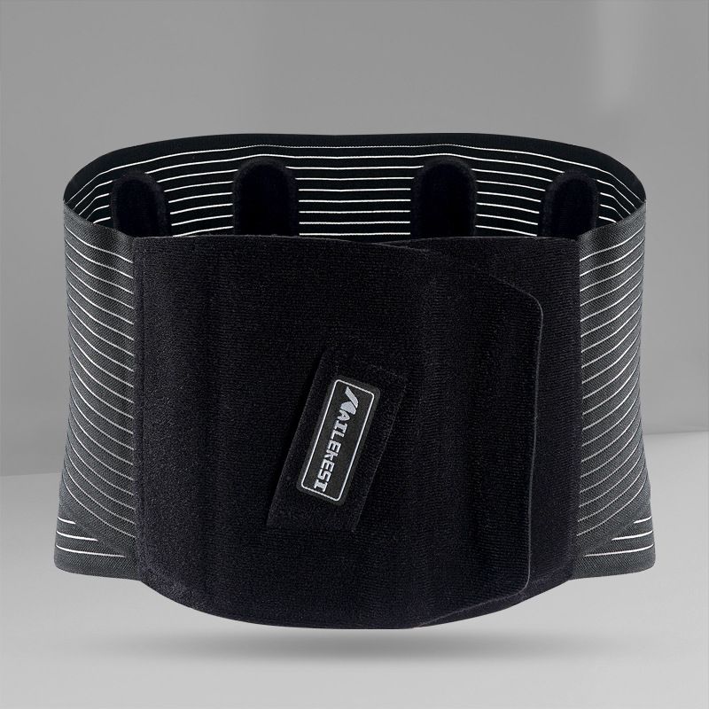 Ceinture de sport professionnelle pour homme – Support dorsal réglable pour le basket-ball, le badminton et le fitness – Récupération après blessure et stabilité abdominale – Noir/Gris_voghion.com