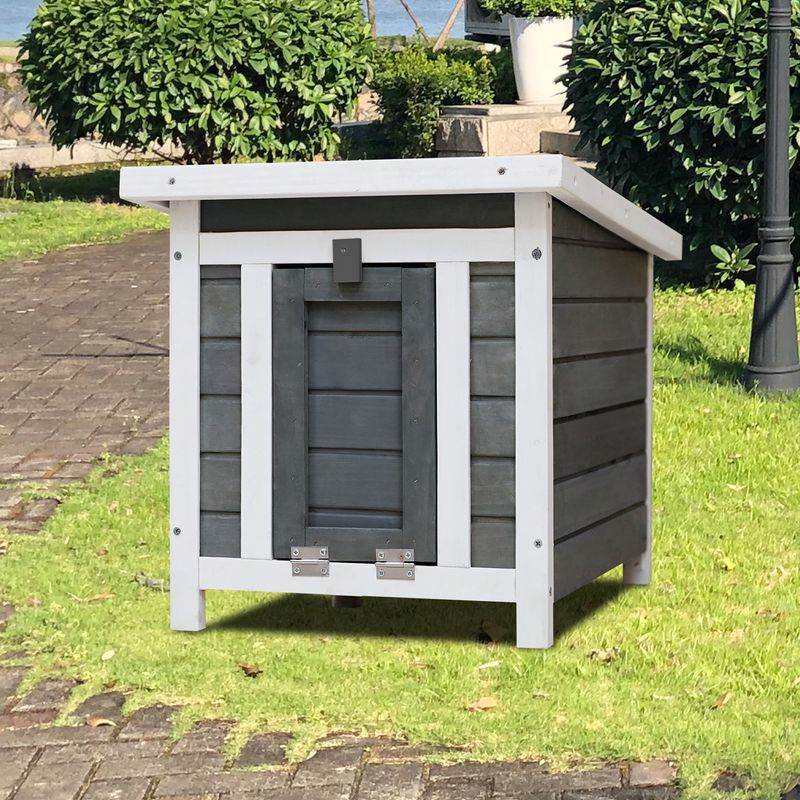 Weatherproof wooden outdoor rabbit hutch Lockable Door Openable Top Indoor for Small Animals_voghion.com