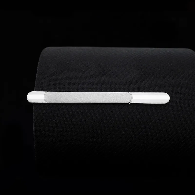 Męska biznesowa formalna profesjonalna standardowa obroża zabezpieczająca ślubna metalowa srebrna spinka do krawata_voghion.com