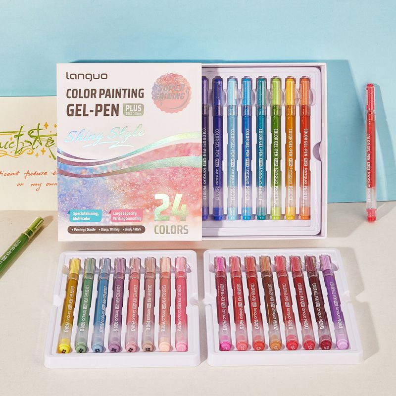 Glitzer-Gelstift-Set – 24 leuchtende Farben, 1,0-mm-Rundspitze, sanftes Schreiben für Kinder und Erwachsene, perfekt zum Tagebuchschreiben, Zeichnen und Notizenmachen​_voghion.com