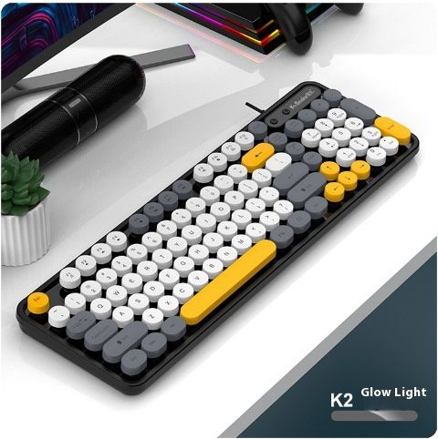 Viper K2 wired USB keyboard and mouse punk multi-color desktop computer laptop office set_voghion.com