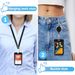 Badge Reel With Retractable Clasp And Back Clip, Oval Clasp, Vertical ID Card Holder With Neck Strap_voghion.com