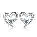 Orecchini geometrici a forma di cuore con zirconi per donna, orecchini a corona con zaffiri semplici e alla moda, orecchini con perle in argento S925_voghion.com