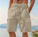 Men's Clothing Cargo Shorts Linen Shorts Summer Shorts Beach Elastic Waist Drawstring Multi Pockets Solid Color Pants_voghion.com