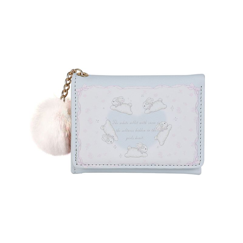 Dreifach gefaltete Brieftasche mit Hasenmotiv, für Mädchentraum, Ausweistasche, süße kurze Brieftasche mit Anti-Entmagnetisierung und mehreren Karten_voghion.com