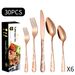 Set da tavola in acciaio inossidabile con coltello, forchetta e cucchiaio, 30 pezzi, set da tavola occidentale per 6 persone_voghion.com