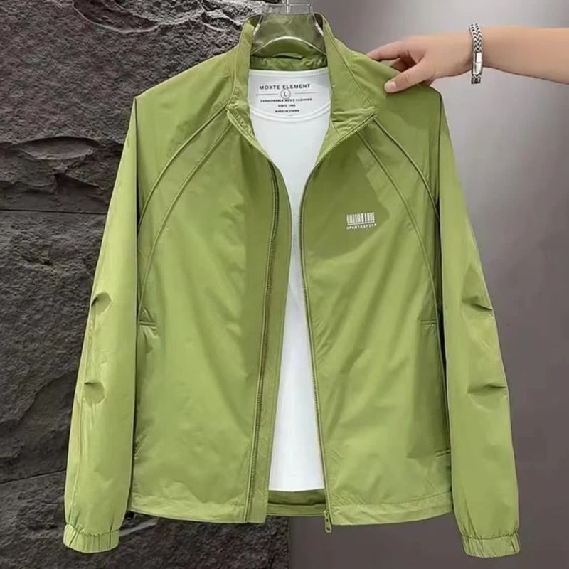 Chargez l'automne 2024, nouvelle combinaison de protection solaire à col montant, veste décontractée, haut de printemps pour hommes tendance et polyvalent_voghion.com