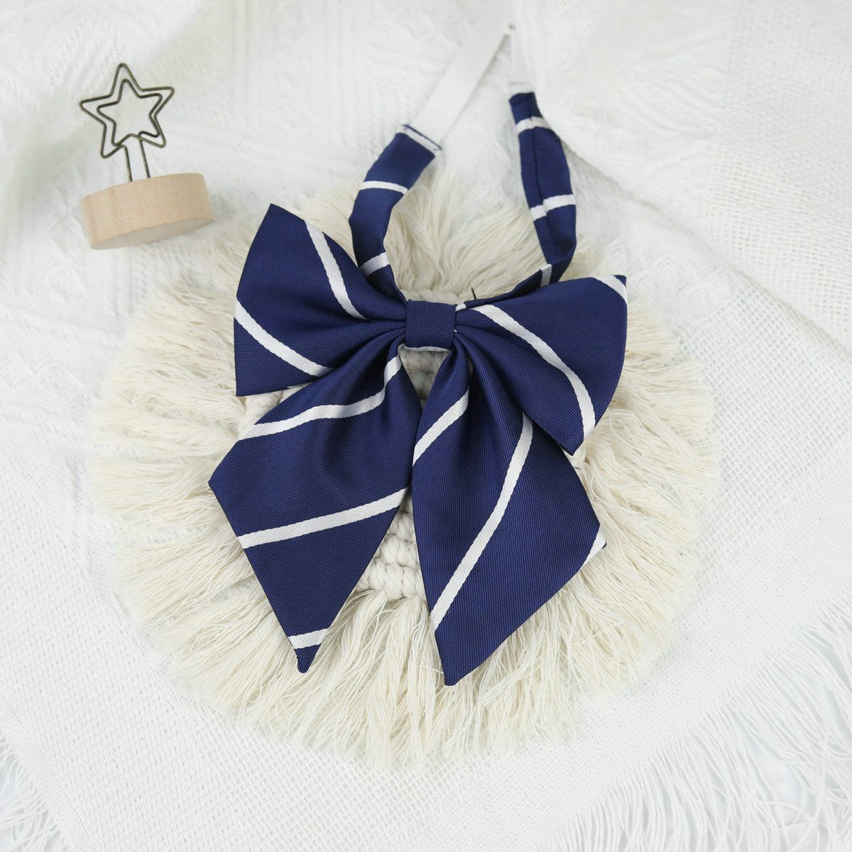 Cravatta elastica senza nodo JK da uomo, papillon da donna, versatile, a righe, semplice, stile campus, uniforme scolastica_voghion.com