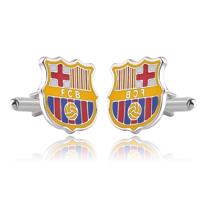 new diamond crystal cufflinks  football logo badge shirt cufflinks_voghion.com