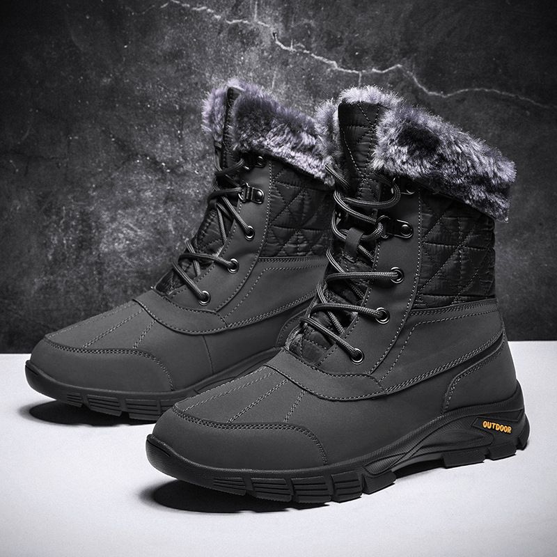 Regal Footwear, stivali alti da uomo in cotone foderato in pile, taglie forti, caldi e spessi, da neve e da esterno_voghion.com