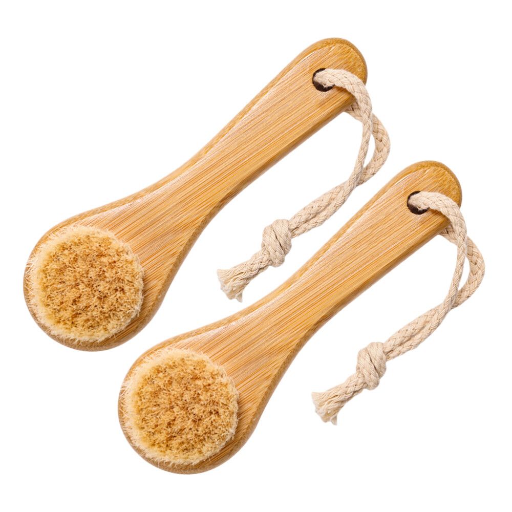 2Pcs Handle Face Brush Cleansing Scrubber For Stains And Skin Care_voghion.com