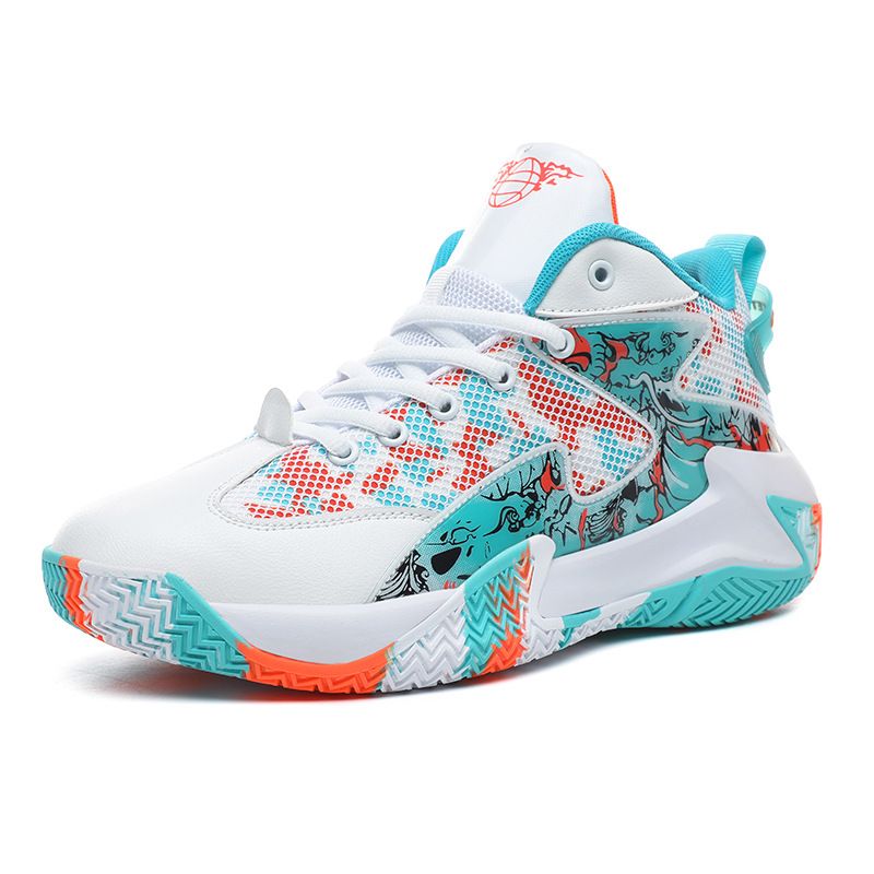 Unisex Shoes Basketball Shoes National Graffiti Rubber Lovers Shoes Breathable High-top Comfortable Street Fighter Basketball Platform Running_voghion.com