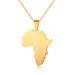 collana in titanio e acciaio liscio oro a forma di mappa africana per uomo e donna, collana grande e piccola per coppia_voghion.com