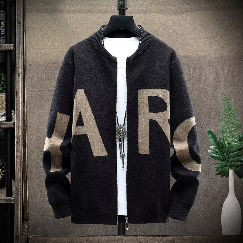 Men's Clothing autumn knitted cardigan men's sweater thin jacket style slim trend casual handsome top outerwear_voghion.com