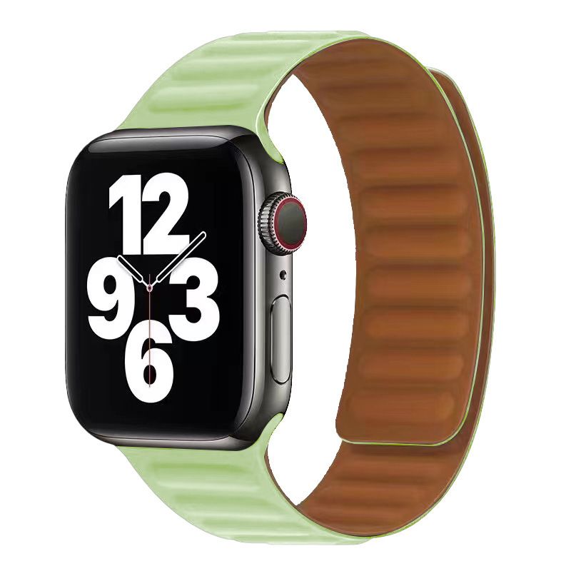 Adequado para Iwatch Ultra 8 9 Series 38/40/41/42/44/45/49MM Esportes ao ar livre Silicone corrugado pulseira de relógio magnético acessórios_voghion.com