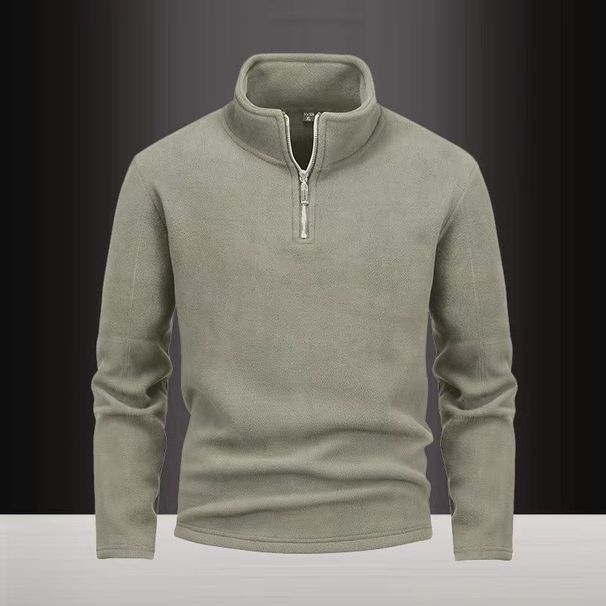 Polar kaksipuolinen mukava fleece stand up kaulustakki, puolivetoketjullinen neuletakki, pitkähihainen trendikäs monipuolinen 450g_voghion.com