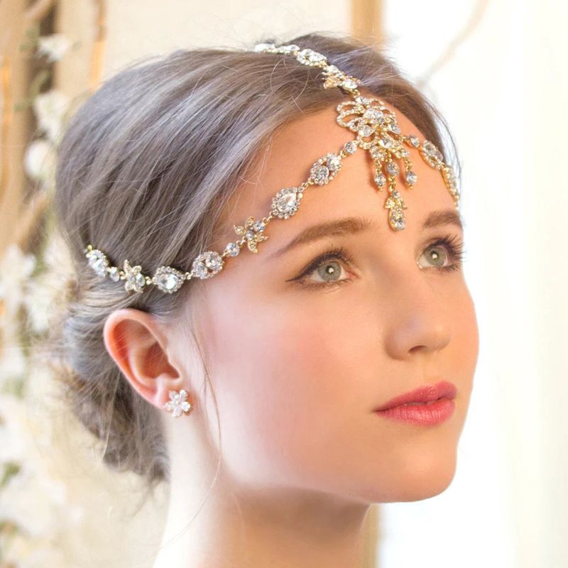 Fashionable accessories Bohemian feng shui with a full diamond style, multi-layer forehead chains, hair chains_voghion.com