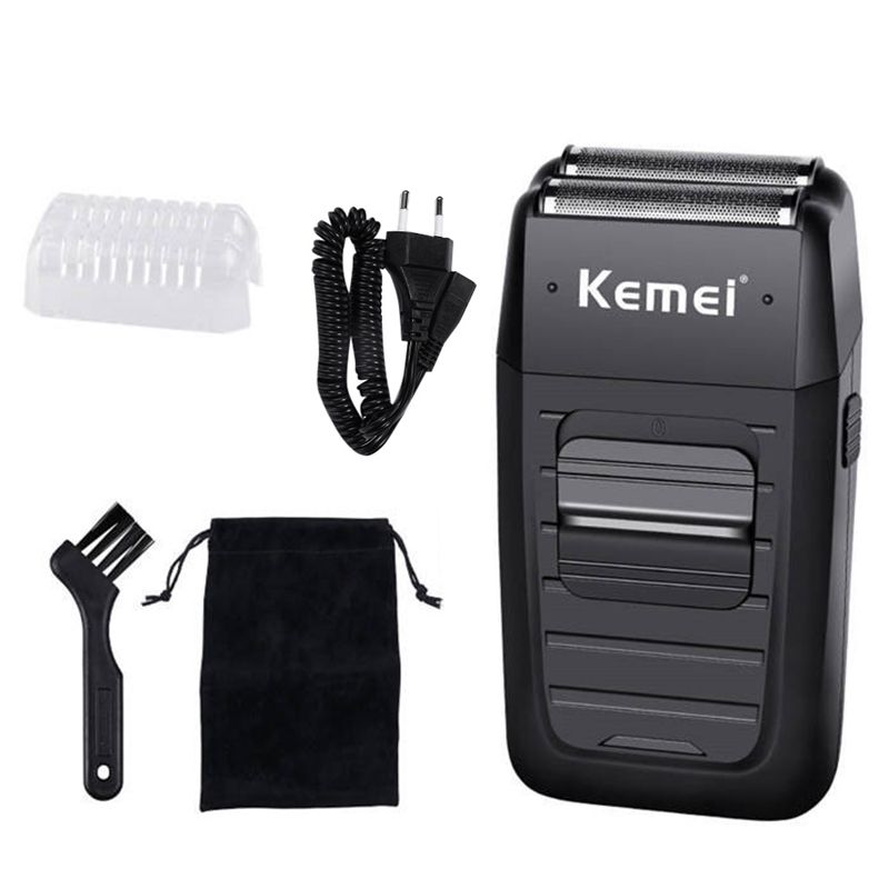 Kemei-1102 Rasoir à barbe flottant sans fil rechargeable pour hommes, tondeuse multifonction à double lame pour soins du visage_voghion.com