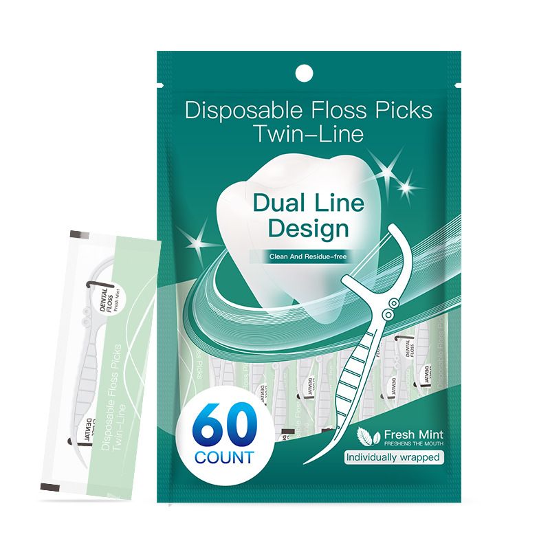 Ață dentară Micro Line, ață dentară, stick de ață dentară ambalat, mentă, pentru hotel, catering, portabil, o singură bucată, pungă de ață dentară_voghion.com
