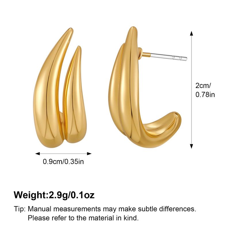 Orecchini da donna di alta qualità, in ottone placcato oro vero, con personalità e temperamento unici._voghion.com