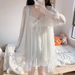 Spring Summer New Princess Sweet Homewear Waist-Cinching Base Layer Single Strap Nightdress Two-Piece Set Short Style_voghion.com