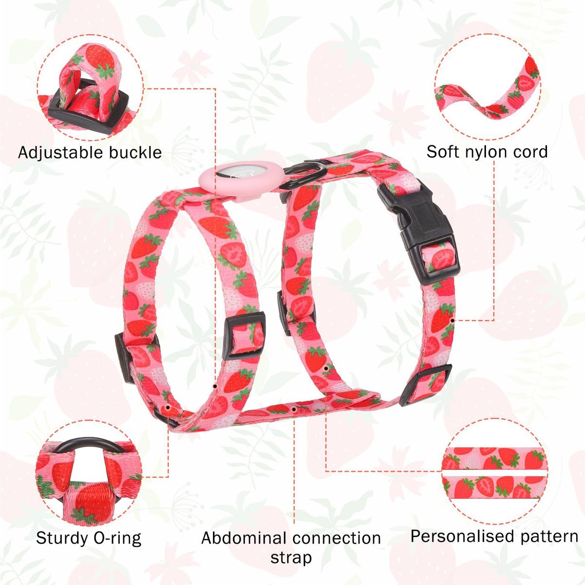 Novo conjunto de corda de tração anti-fuga ajustável cinta de peito para gato - confortável e macio_voghion.com