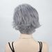 Synthetische Clip-in-Perücken Damen Kurz Lockig Silbergrau Oma Grau Reverse Curling Kopfschmuck Rose Network_voghion.com