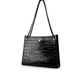 Square Wanderer Spring Summer New Crocodile Pattern High-End Elegant Single Shoulder Double Chain Crossbody Women's Bag_voghion.com