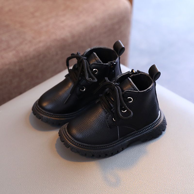 child's shoes Children's shoes Boys ankle boots English leather boots girls single boots simple_voghion.com