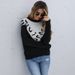 Pullover maglione sciolto a maniche lunghe con stampa leopardata a contrasto_voghion.com