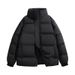 Herrenbekleidung Herren Winter Stehkragen Baumwolljacke - Verdickter warmer Puffermantel für Freizeit- und Alltagskleidung (Schwarz, Blau, Khaki, Größen M-5XL)_voghion.com