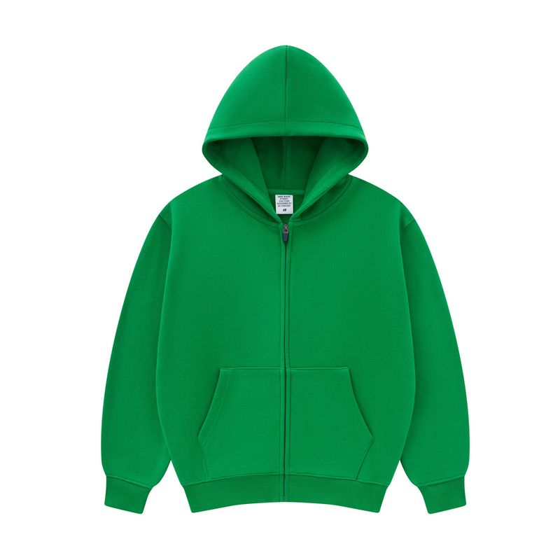 Sweatshirt für Schwester und Bruder aus einfarbigem, dickem Material in reiner Farbe, lockeres Fleece-Sweatshirt mit Reißverschluss und Sportjacke_voghion.com