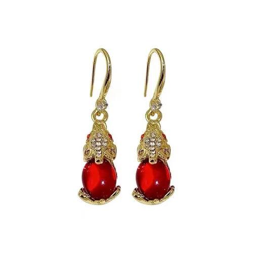 Fashionable New Chinese Antique Style PI Xiu Alloy Women's Earrings, Niche Temperament, High-end Earrings_voghion.com