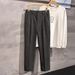 Wollhosen für Herren im Herbst und Winter, gerade, schmale Freizeithosen, koreanische Version des Trends, verdickte, einfache Hosen für Herren._voghion.com