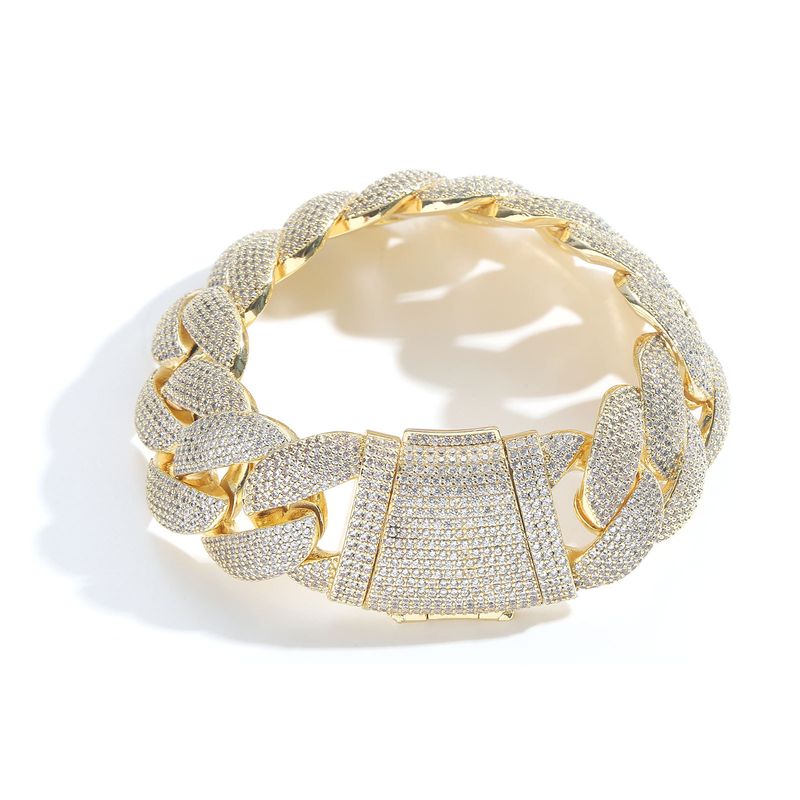 Unisex Hip Hop 22mm Blase Kubanischen Kette Armband Trendy Marke Persönlichkeit männer Hip Hop Schmuck Armband Freies Verschiffen_voghion.com