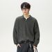 Men’s Chunky Knit Sweater – Faux Fur-Like Texture, Semi-Zip Stand Collar For Stylish Layering_voghion.com