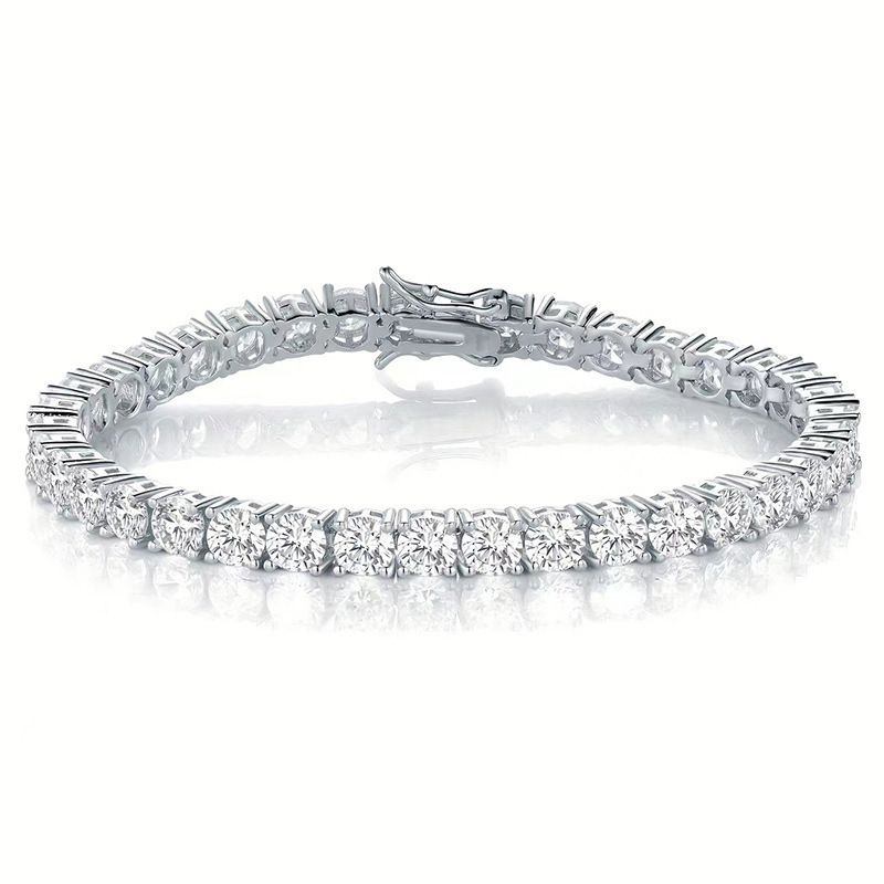 Pulsera unisex de hip hop con cadena de tenis y circonitas cubanas incrustadas en cobre_voghion.com