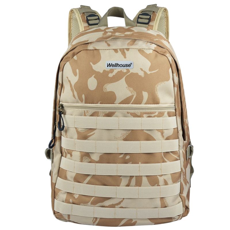 Sac à dos de randonnée LazyZoom Wellhouse Battlefield, résistant à l'usure, respirant et léger, motif camouflage du désert_voghion.com