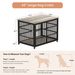 Furniture Style Dog Crate Wrought Iron Frame Door With Side Openings, Grey, 43.3''W X 29.9''D X 33.5''H._voghion.com