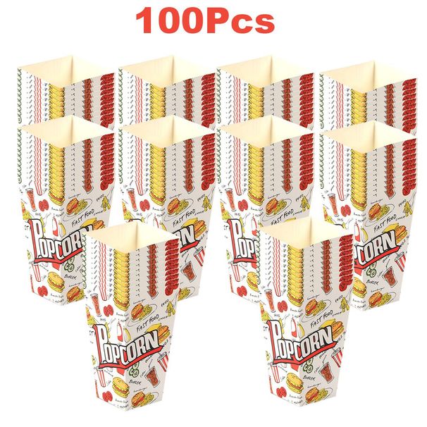 100 Pcs Popcorn Boxes 3 New Styles Popcorn Containers For Movie Party Orange Yellow White Paper Boxes Snack Chips Boxes For Puffed Rice Machine Theater Night Carnival Circus Party Supply_voghion.com