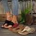 Shoes Cross Border Foreign Trade Thick Soled Flower Hollow Toe Flip Flops Women's Wedge Heel Outdoor Herringbone Beach Large Size Sandals Wholesale_voghion.com