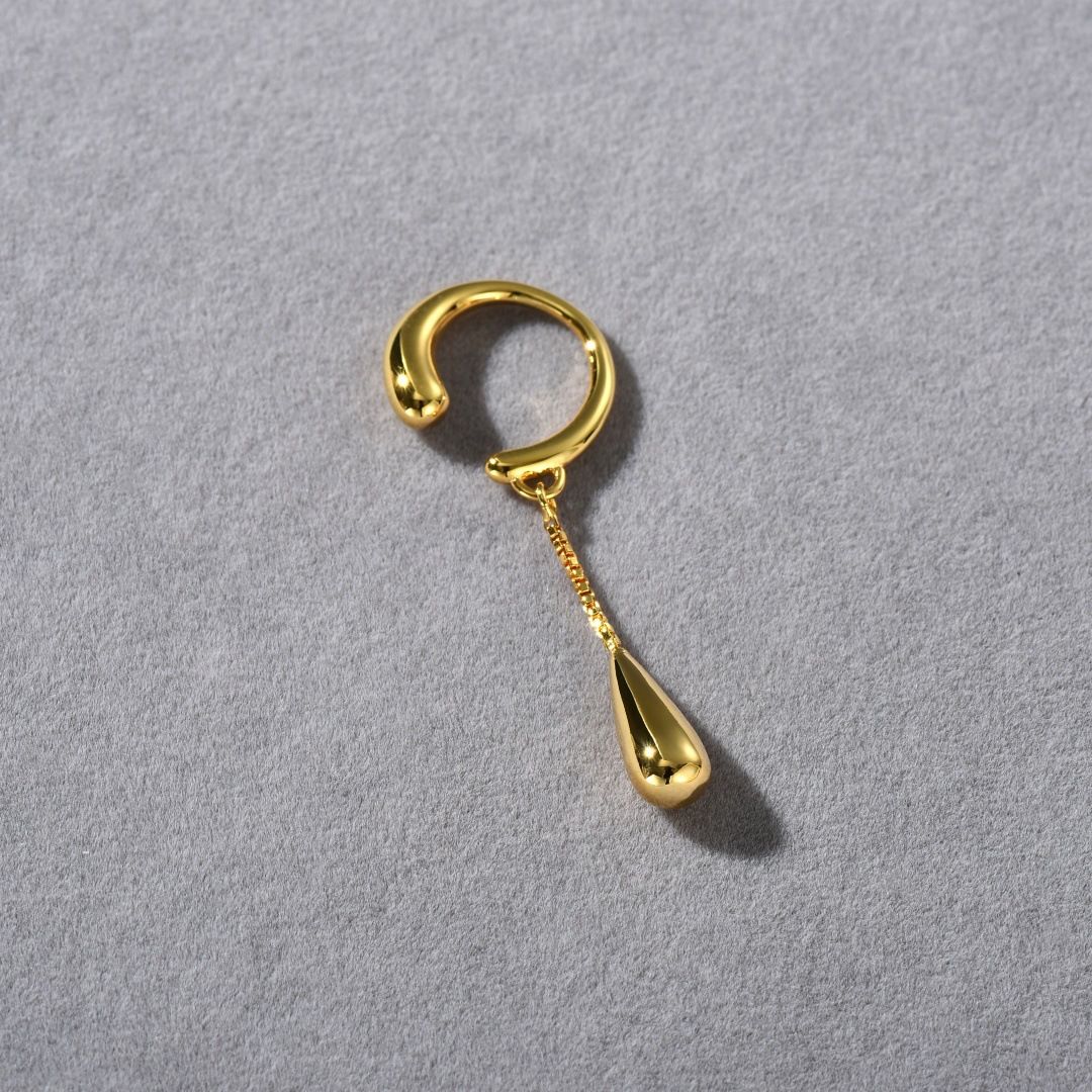 Cold Style Simple Personality Tassel Water Drop μενταγιόν Ear Bone Clip Temperament Μοναδική τάση κλιπ αυτιού_voghion.com