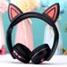 Foldable Cute Cartoon Cat Ear Shape Wireless Headphone Stereo Sport Headset_voghion.com
