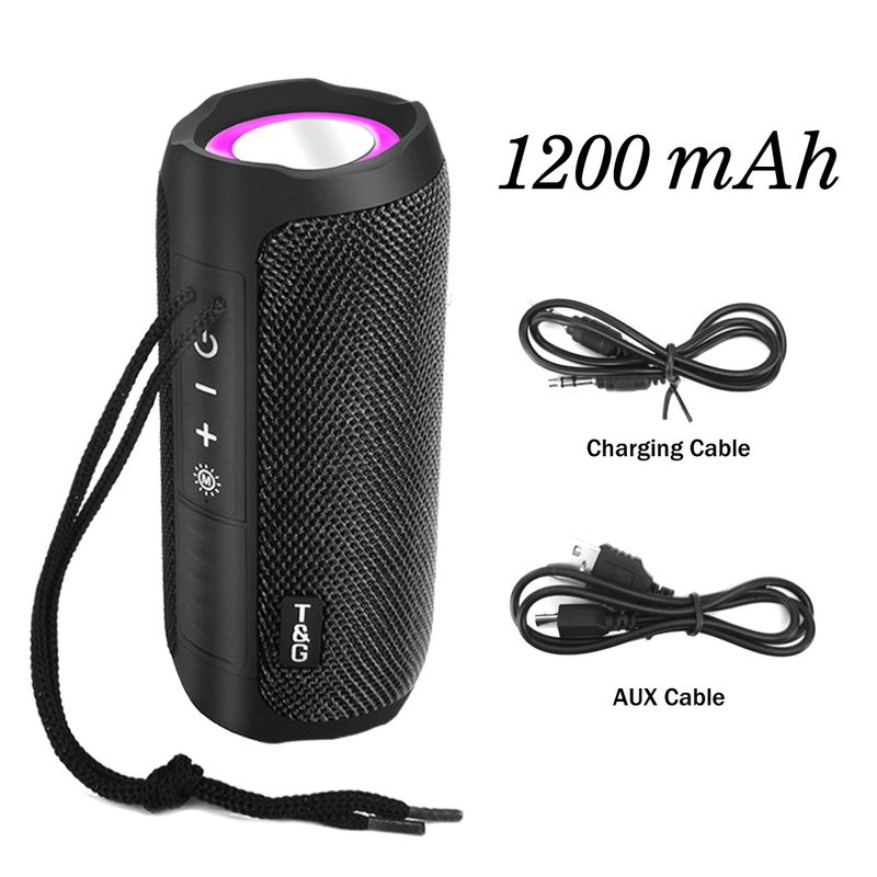 227 Outdoor Speaker Waterproof Wireless Bass Subwoofer Box Support Card FM Radio Auxiliary Input With LED Light_voghion.com