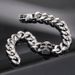Bransoleta męska z modnym punkowym kubański łańcuchem i czaszką ze stali tytanowej, unikatowe i wszechstronne akcesoria_voghion.com