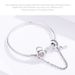 Bracciale base con chiave a cuore, bracciale in argento sterling 925 per donna, compatibile con la maggior parte delle perline con ciondolo_voghion.com