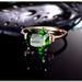 High end emerald ring, female rose, gold green tourmaline ring, crystal gemstone ring, delicate white translucent jade ring_voghion.com