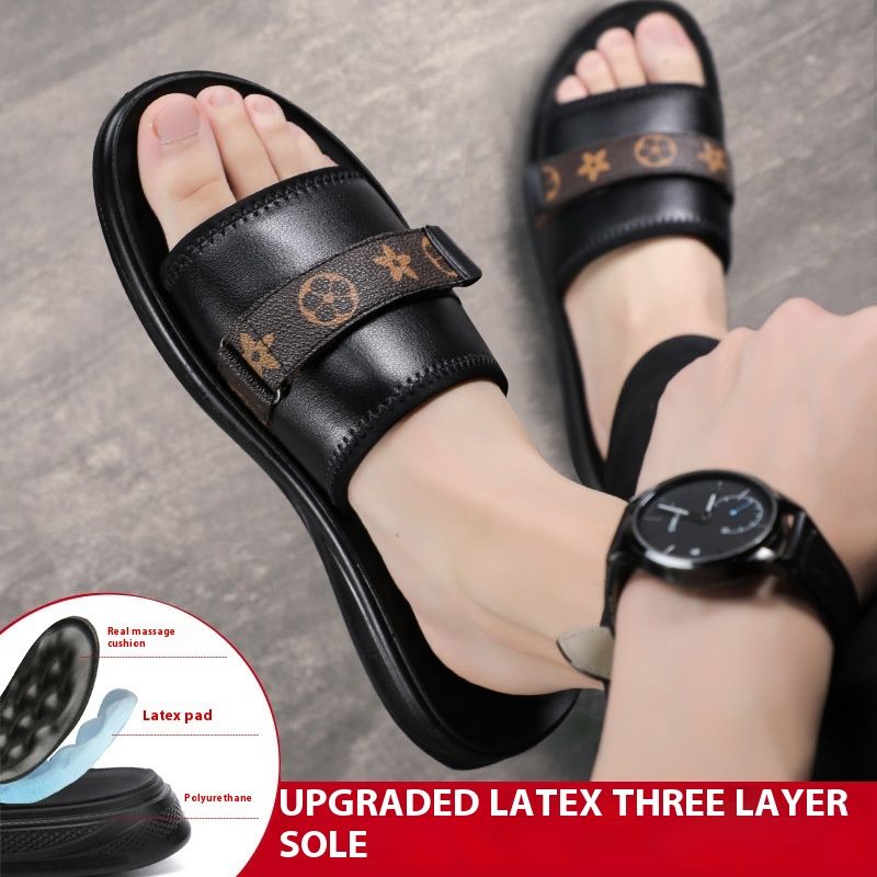 E007 Slippers Men's Beach Net Infrared Wearing Fashion Trend New Outdoor Sandals_voghion.com